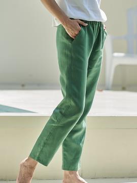 Фото товара: лляні брюки зелені. Фото - 1.